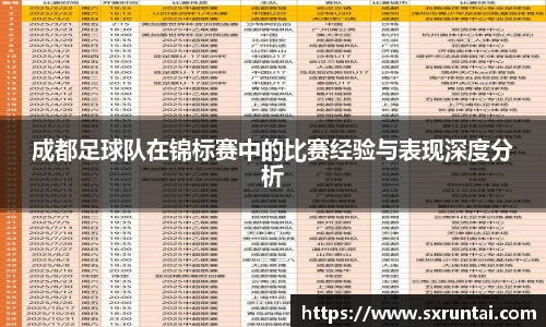 成都足球队在锦标赛中的比赛经验与表现深度分析